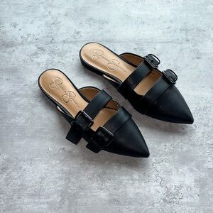 Jessica Simpson Black Double Strap Mules